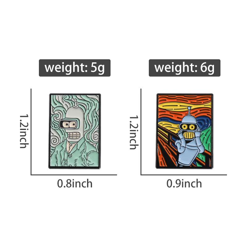 Robot Beer TV Enamel Pins Custom Cartoon Funny Oil Painting Punk Badge Lapel Brooch Backpack Jewelry Gift for Fans Friends