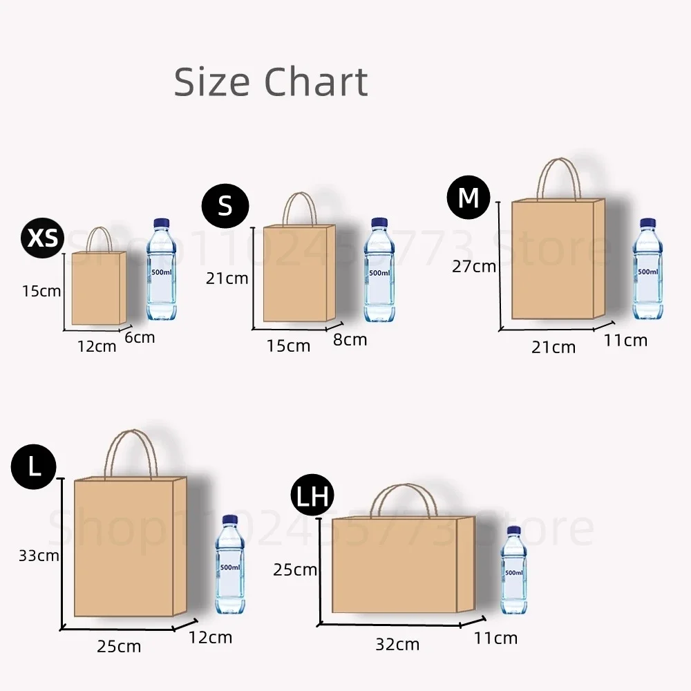 10/30/50pcs Mini Small Kraft Paper Bag with Handles Festival Gift Bag for Packaging Christmas Cookie Candy Shopping Bags