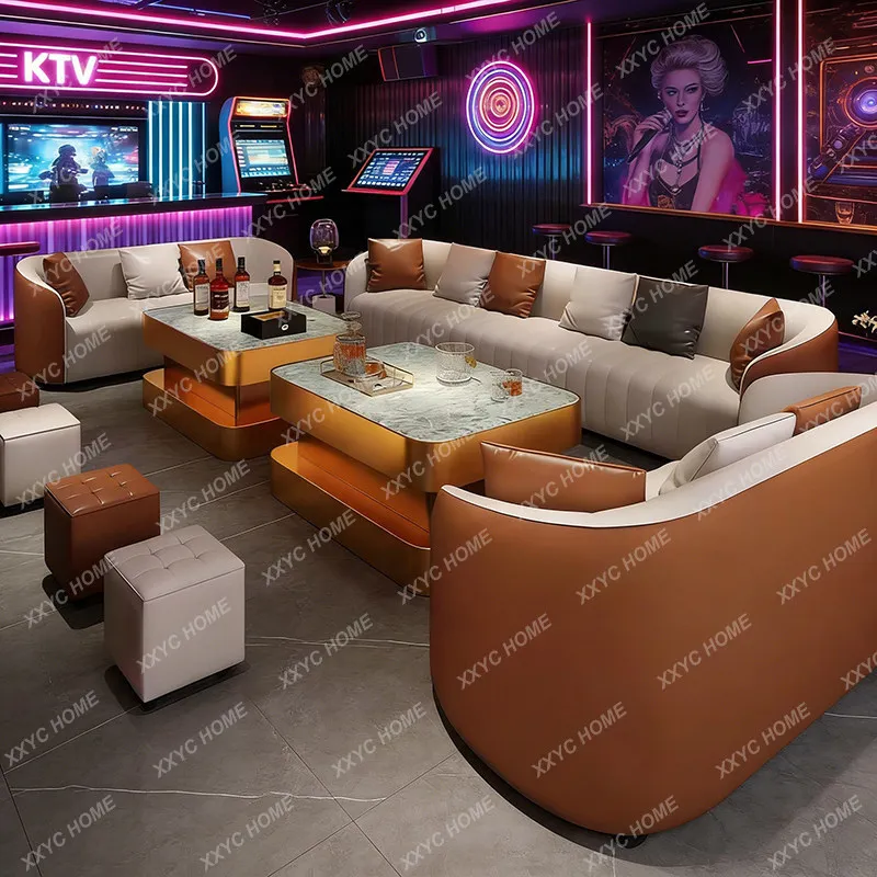 Customized sofa commercial light luxury card seat corner L-shaped U-shaped small sofa coffee table