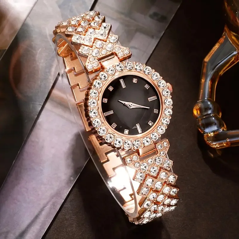 Женские роскошные часы с бриллиантами и большим циферблатом, женские часы, женские часы со стальным браслетом, кварцевые наручные часы, модные деловые наручные часы