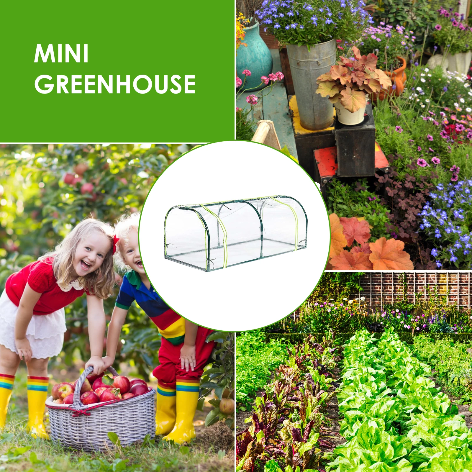 Portable Home Tunnel Greenhouse Mobile Mini Greenhouse Ventilated Without Frame Cold Greenhouse Insulation Cover Plant