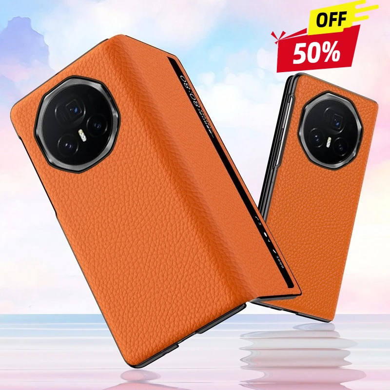 

Genuine Leather Case For Honor Magic V3 Case Cover Capa Protective Etui Back Coque Carcasa without front