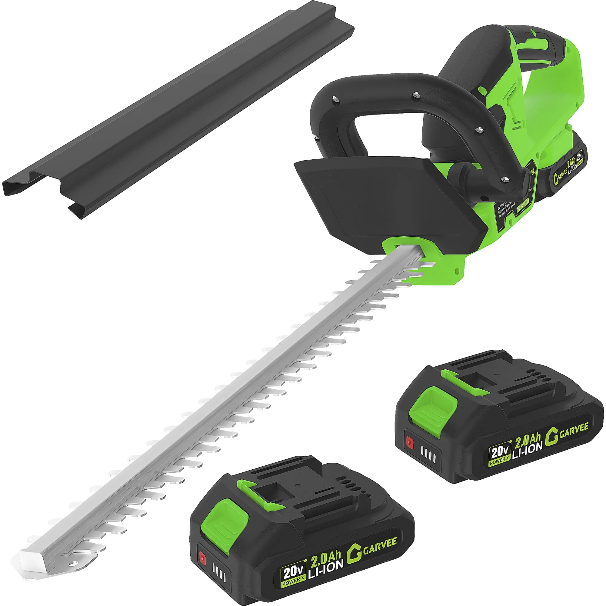 

20V Cordless Hedge Trimmer 22 Inch With 2 Batteries & Charger, Lightweight Electric Bush Trimmer, Dual-Action Blades For Yard