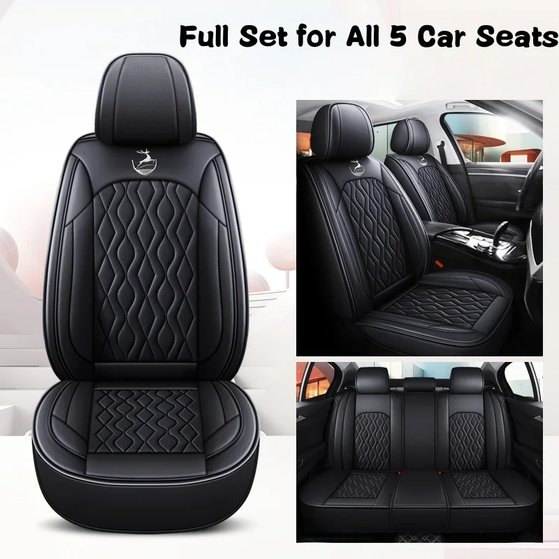 5-Seat Luxury Car Seat Covers Made of Nappa Leather, Universal Fit, Comfortable and Breathable, Suitable for All Seasons, Available in Classic Colors, Suitable for Various Models Such as Sedans, Suvs, Trucks, Etc