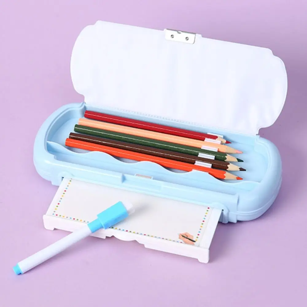 Double Side Cartoon Pencil Box Creative With Whiteboard Stationery Holder School Supplies Sweet Girl Pen Pencil Case Student