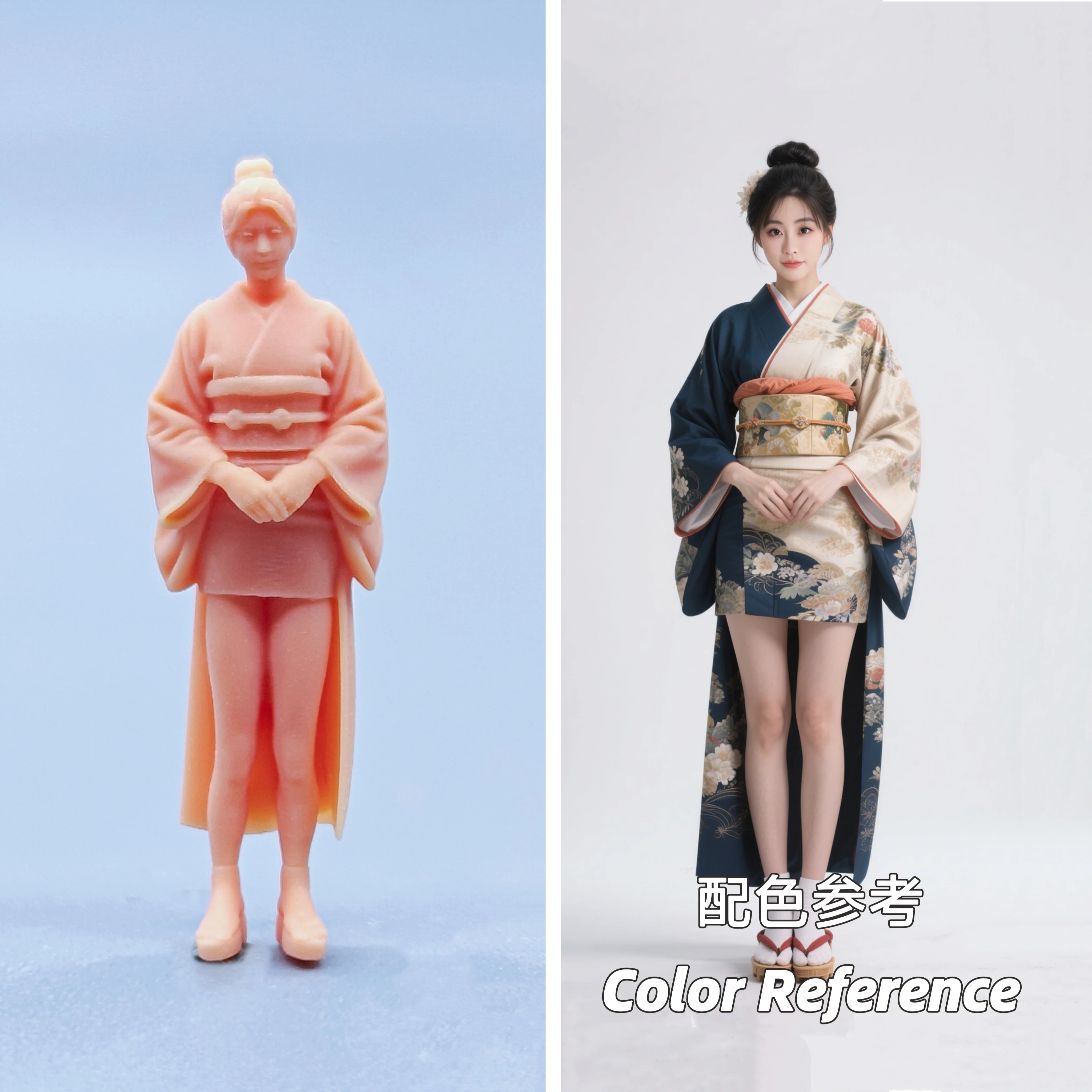 1/64 Figuren, Maßstabsmodell, Harz, Maruko, Kimono-Mädchen, ungefärbte Miniaturen, Diorama, handbemalt, D620