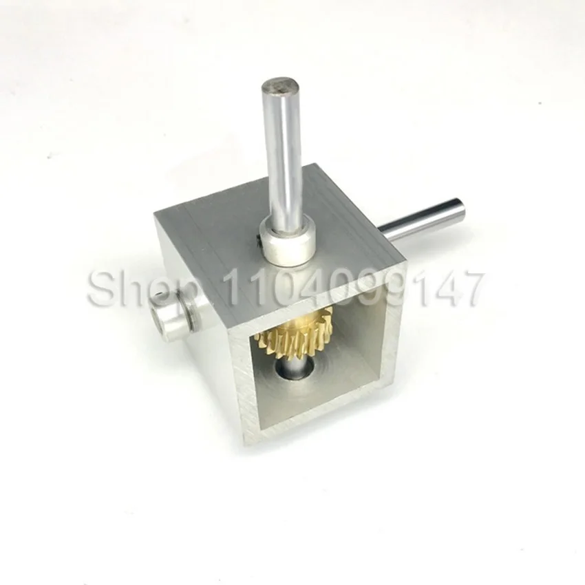 Small Worm Gear Reduction Gearbox 6mm/8mm Shaft, 90 Degree Right Angle Corner Device Reduction Ratio 1:10 1:20