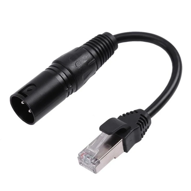 3Pin DMX XLR to RJ45 Male Audio Connect Cable Multi Network Breakout for Stage light and Recording Studio