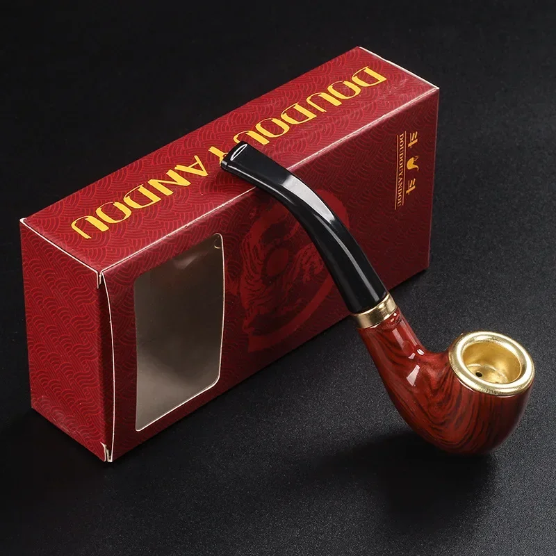 Portable Tobacco Pipe old fashioned Smoke Pipe Resin Bent Pipe Smoking Tool