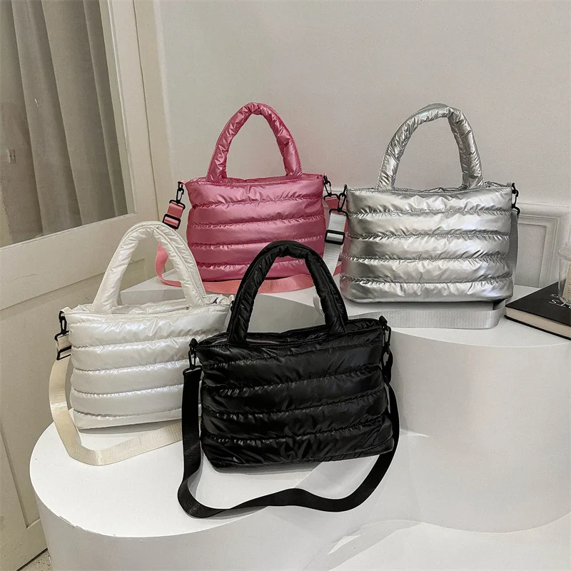 

New Designer Fabric Handbag Women Fashion Crossbody Bag Solid Color Bags For Students Reusable Girls Travel Bag