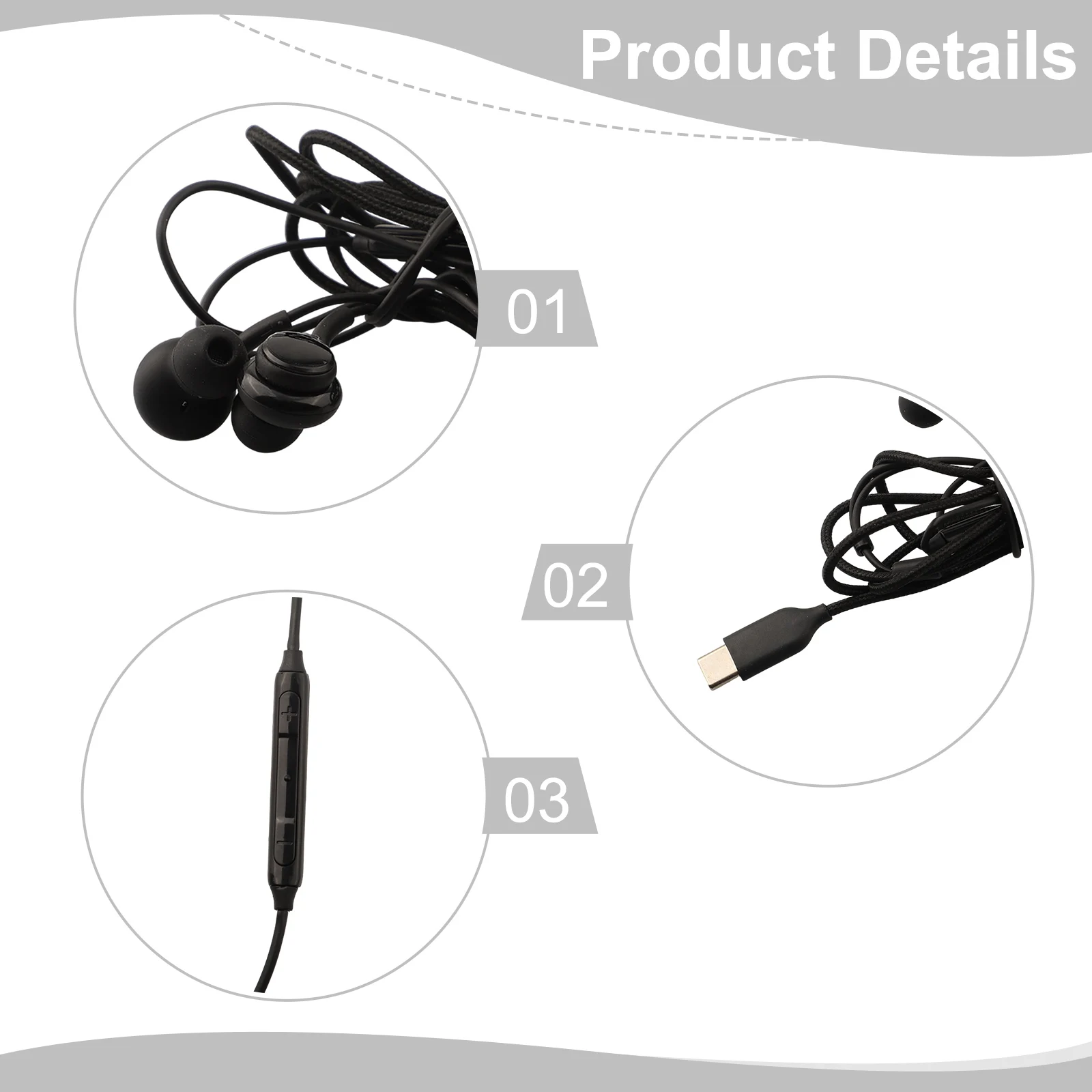 Type C Wired Earphone For Samsung-Galaxy S23 S21 S22 For Ultra-Plus 3.5 Mm Earbuds Headphones A54 A34 A53 A53 Accessories