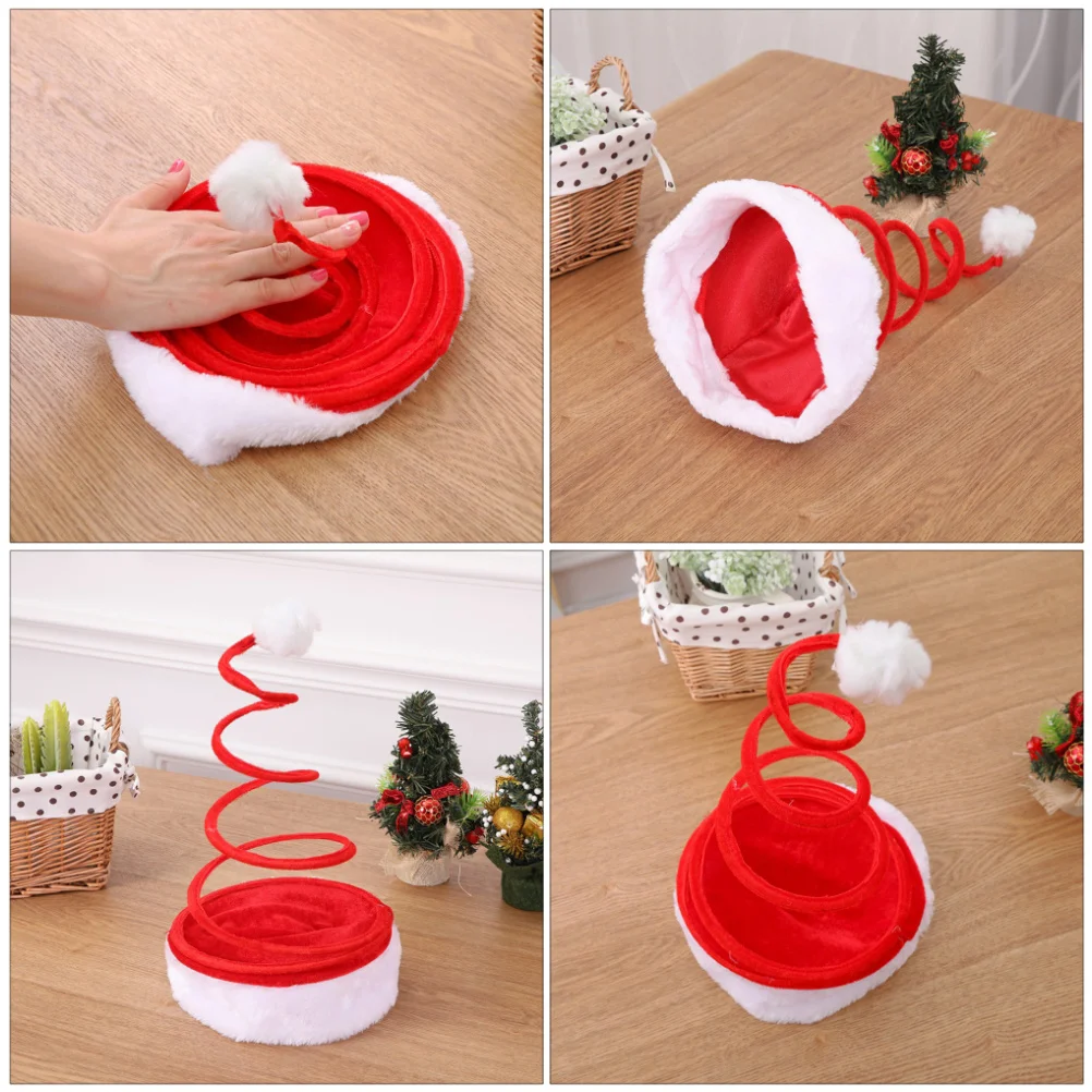 

2 pcs Christmas Decoration Red Brim Ball Top Novelty Party Hat For Men Women Funny Costume Accessory Xmas Spring Hat