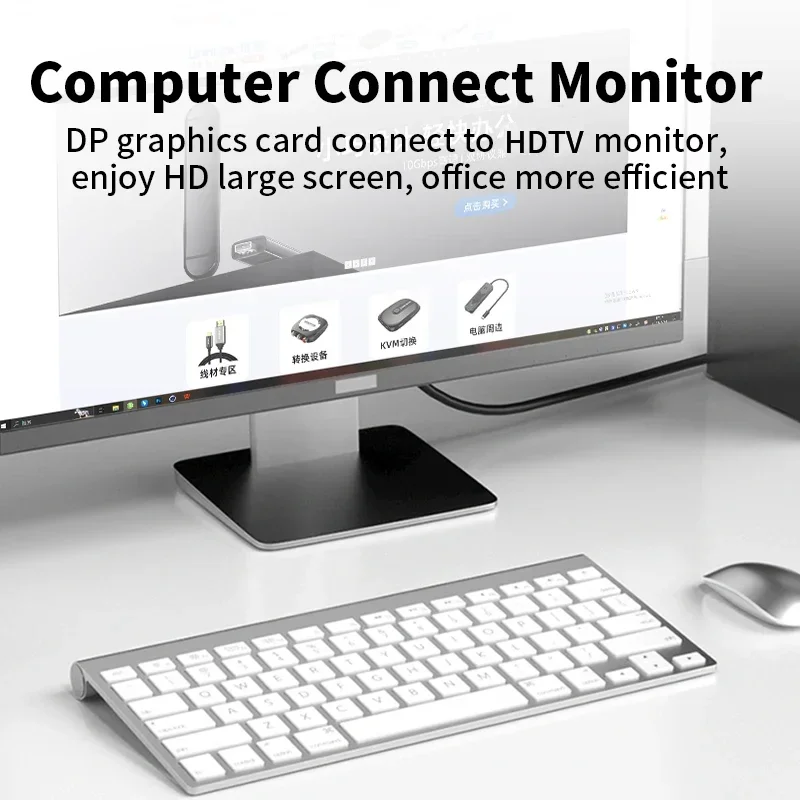 Unnlink Kabel DisplayPort na HDMI 4K60Hz Konwerter DP na HDMI do laptopa PC na monitor TV Projektor 1m 1,5m 2m 3m