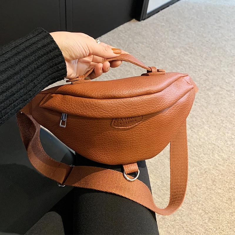 

Pu Leather Handbag Phone Bag For Women Travel Waist Bag Versatile Crossbody Chest Bag Female Banana Belt Bag Designer Fanny Pack
