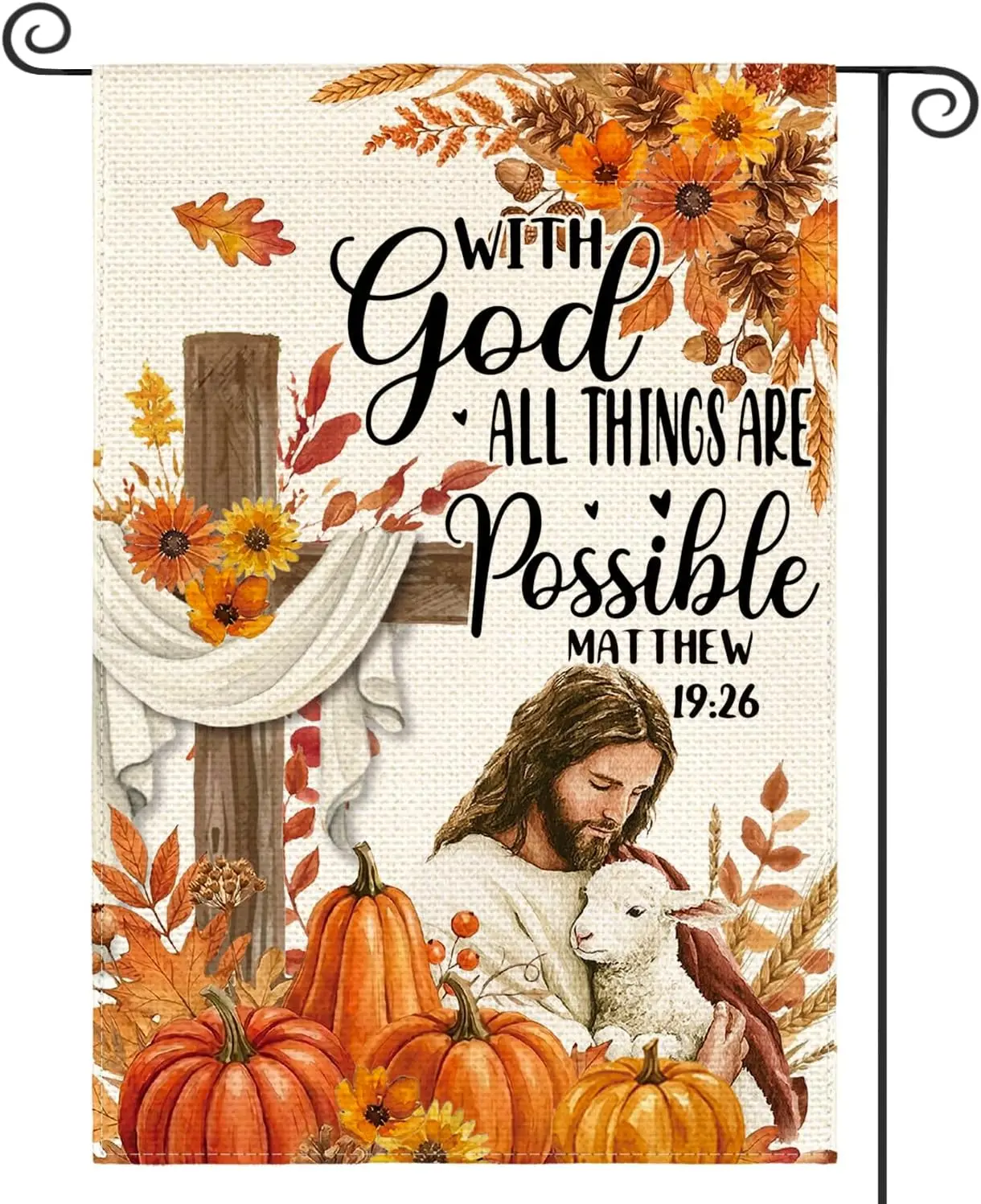 AVOIN colorlife Floral Fall Thanksgiving Garden Flag 12x18 Inch Outside yyi