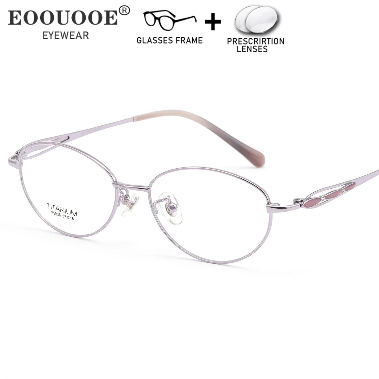 نظارات بصرية للنساء من التيتانيوم النقي مع عدسات طبية لقصر النظر وطول النظر كمبيوتر تقدمي مضاد للانعكاس #1