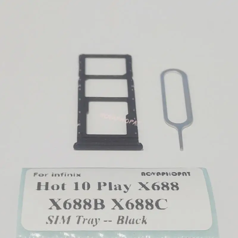 Novaphopat Brand New SIM Card Tray For Infinix Hot 10 Play X688 X688B X688C SIM Holder Slot Adapter Reader