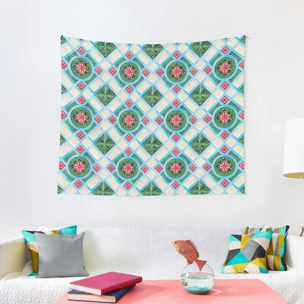 

Peranakan Floral Tile Tapestry Things To Decorate The Room Bed Room Decoration Room Decore Aesthetic Tapestry