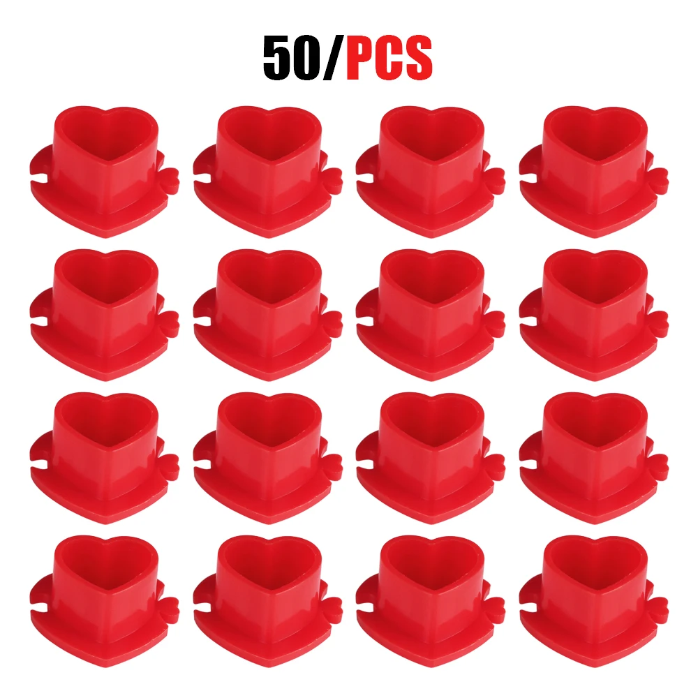 50PCS/Set Tattoo Ink Cup Heart-shaped Base Environmentally Friendly Disposable Splicing Pigment Cap Tattoo Accessories