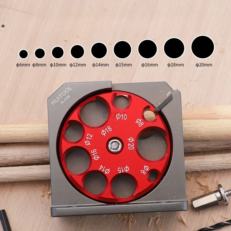 New Round Wooden Tenon Dowel Maker Jig Adjustable 9-hole Electric Drill Milling Dowel Round Rod Auxiliary Tool Woodworking Tools