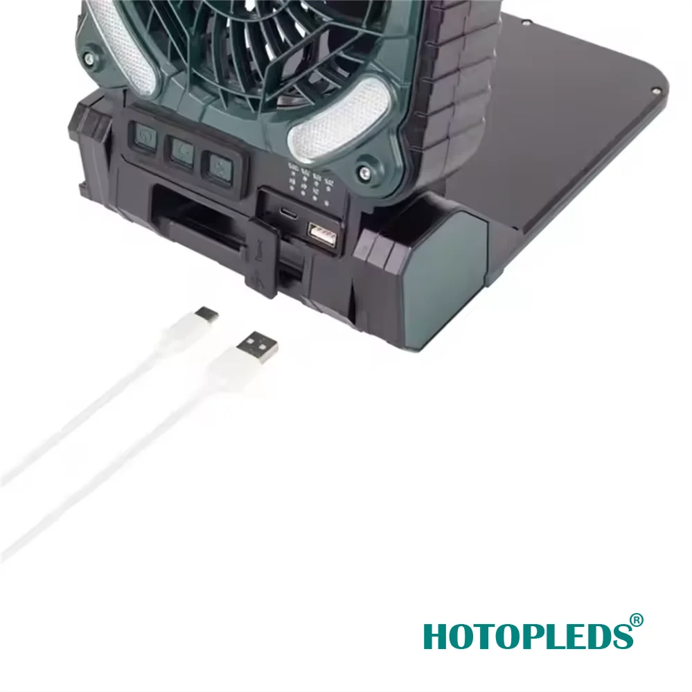 Popular Foldable Portable Electric Usb Rechargeable Fan Solar Panels With Lights Outdoor Camping Fan