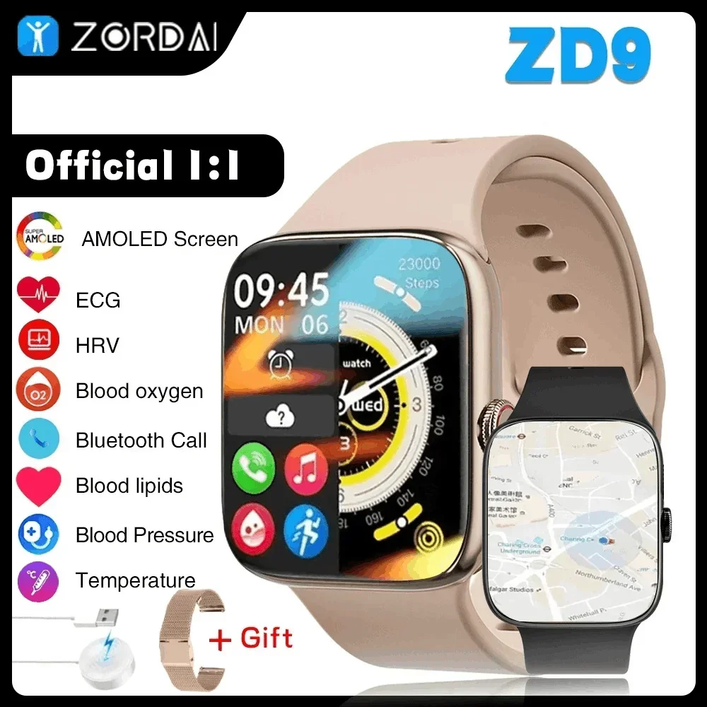 

Zordai New ZD9 Smart Watch for Watch 9 Pro Series Always On Display Bluetooth Call NFC Men Women Smartwatch For IOS Android 2024