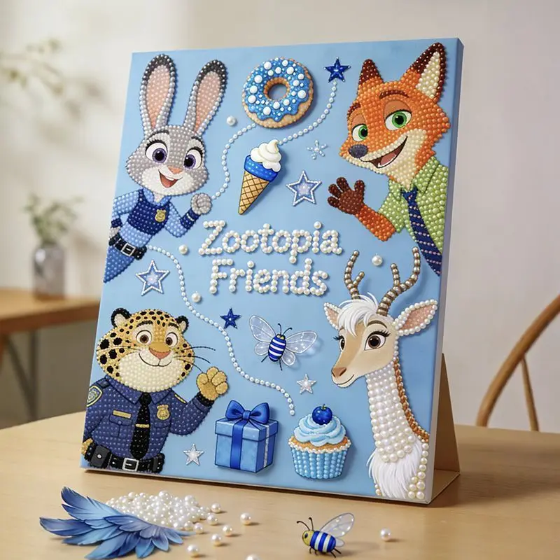 ديزني زوتوبيا اللؤلؤ اللوحة جودي نيك الإجهاد الإغاثة شفاء لغز الفن غرفة المعيشة ديكور غرفة نوم اللوحة اليدوية DIY هدية