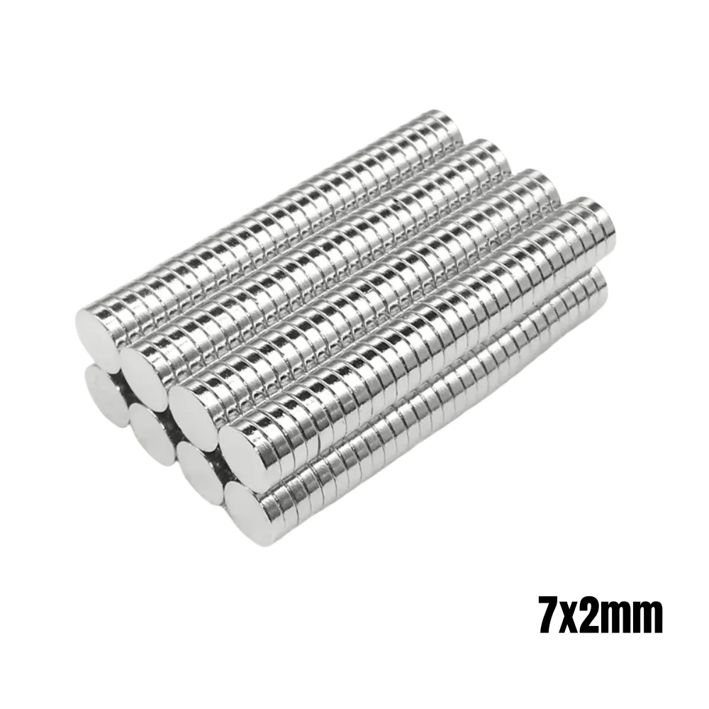 50~500pcs 7*2 Mm Disc Neodymium Magnet Strong 7x2mm N35 Round Ndfeb Magnet 7x2 Powerful Magnetic Magnets For Craft 7 Mm X 2 Mm