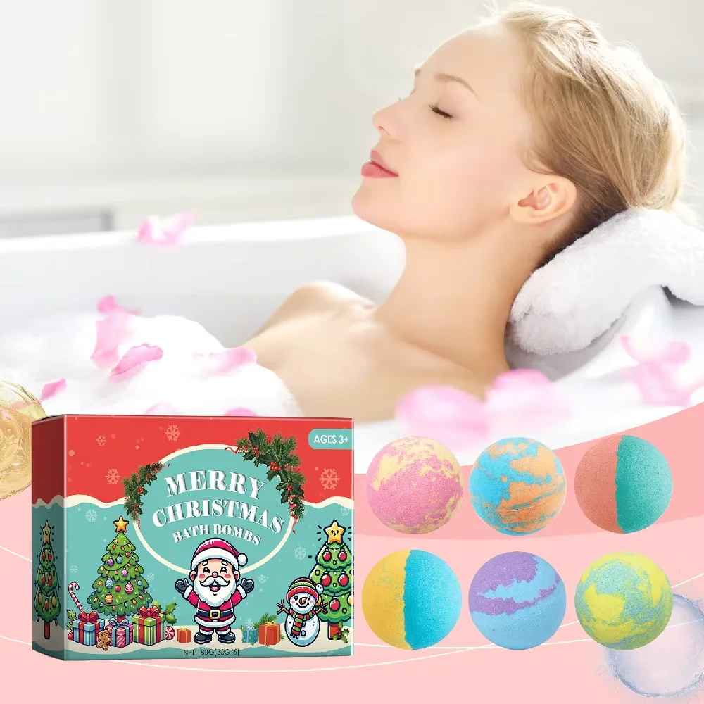 

Christmas Colored Bath Balls Fizzy Bubble Bath Nice Fragrance Moisturizing Effect Long-Lasting Scent Plant Plant Clean Formula