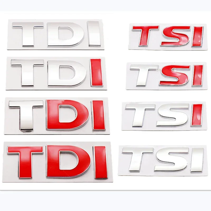 3D Metal TSI TDI GTD GLI Rear Trunk Car Emblem Badge Decals Auto Sticker For VW Volkswagen Polo Golf Passat Jetta Scirocco MK4