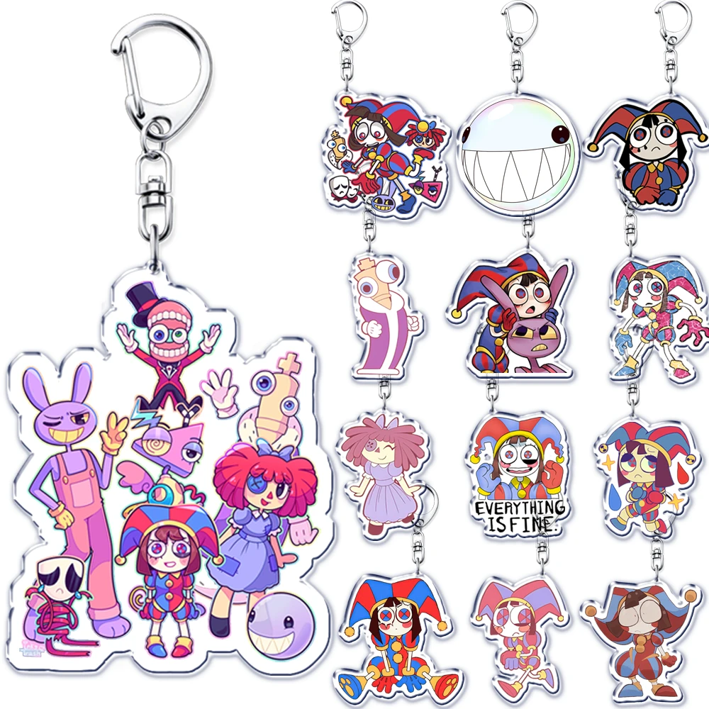 

The Amazing Digital Circus Keychains Pomni Girls Keyring for Accessories Bag Pendant Key Chain Ring Jewelry Fans Friends Gifts