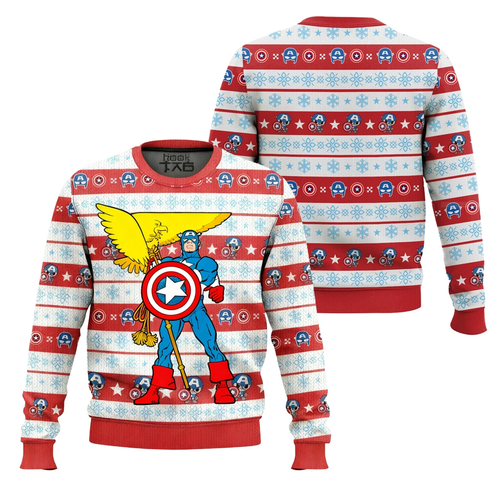 

Captain America Marvel Superheroes Avengers Shield Men's Christmas Ugly Sweater Party Christmas Gifts Cool 2026 New Collection