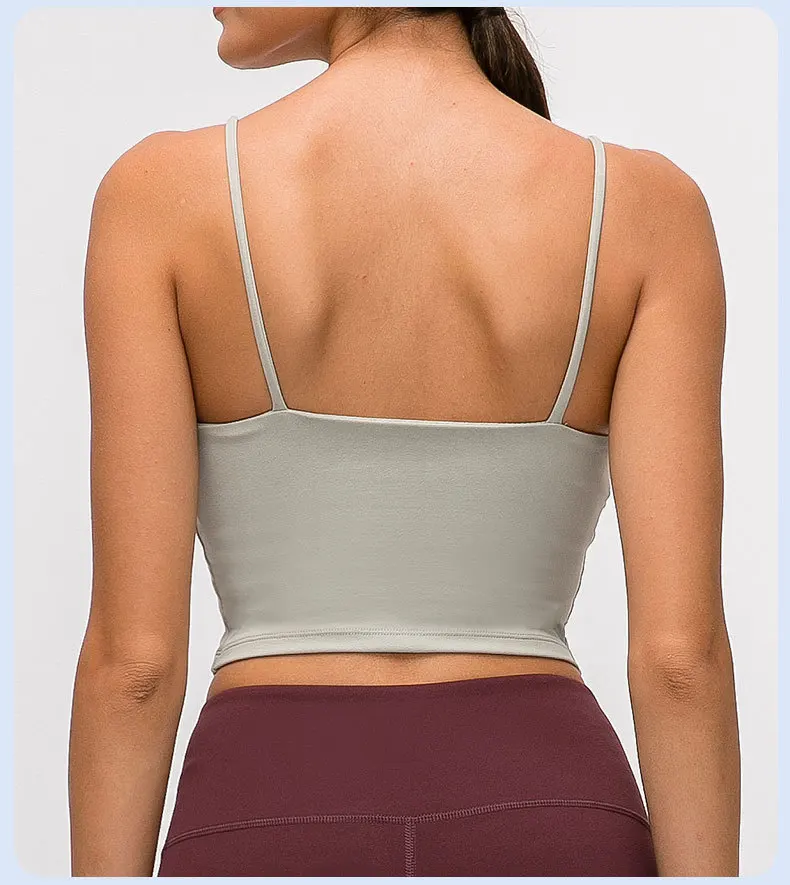 New women's camisole yoga vest, skin friendly and beautiful back, with elastic built-in chest pad, fitness and sports vest