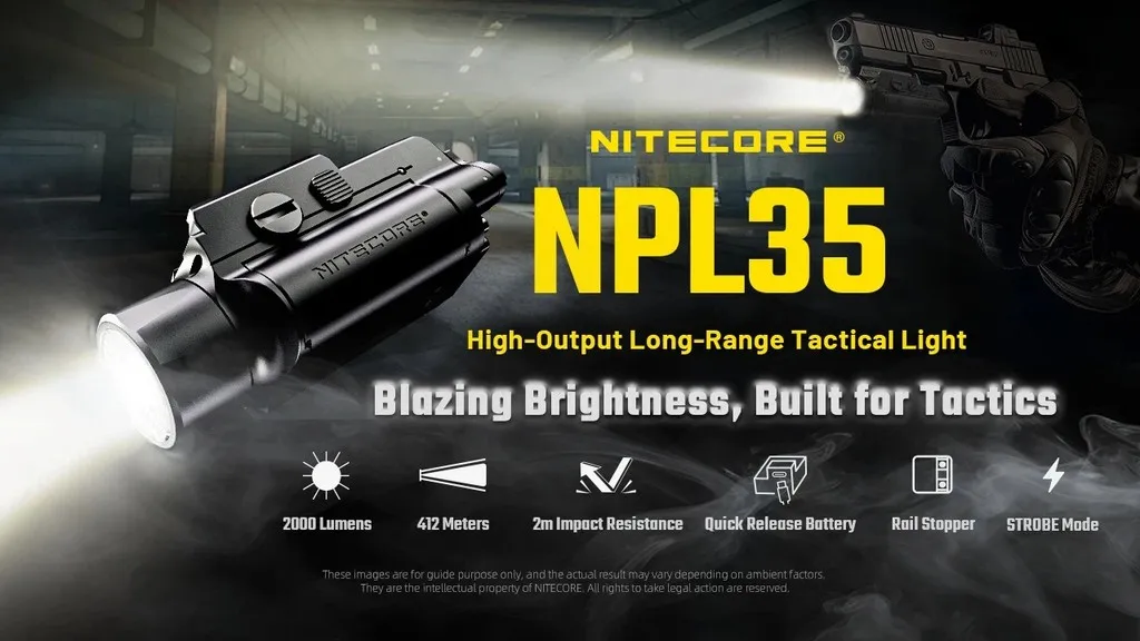 Wholesale NITECORE NPL35 2000 Lumen High Output Long Range Light with 1900mAh Battery USB-C Rechargeable Battery Outdoor Mission