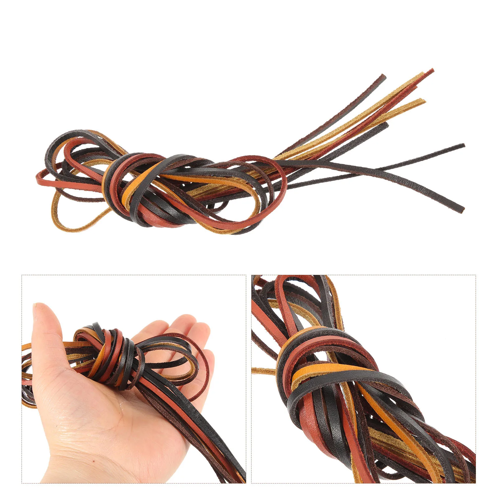 

4pcs Strips for Crafts DIY Bracelet Rope Cowhide Jewelry Making Necklace Beads Stringing Accessories Lightweight