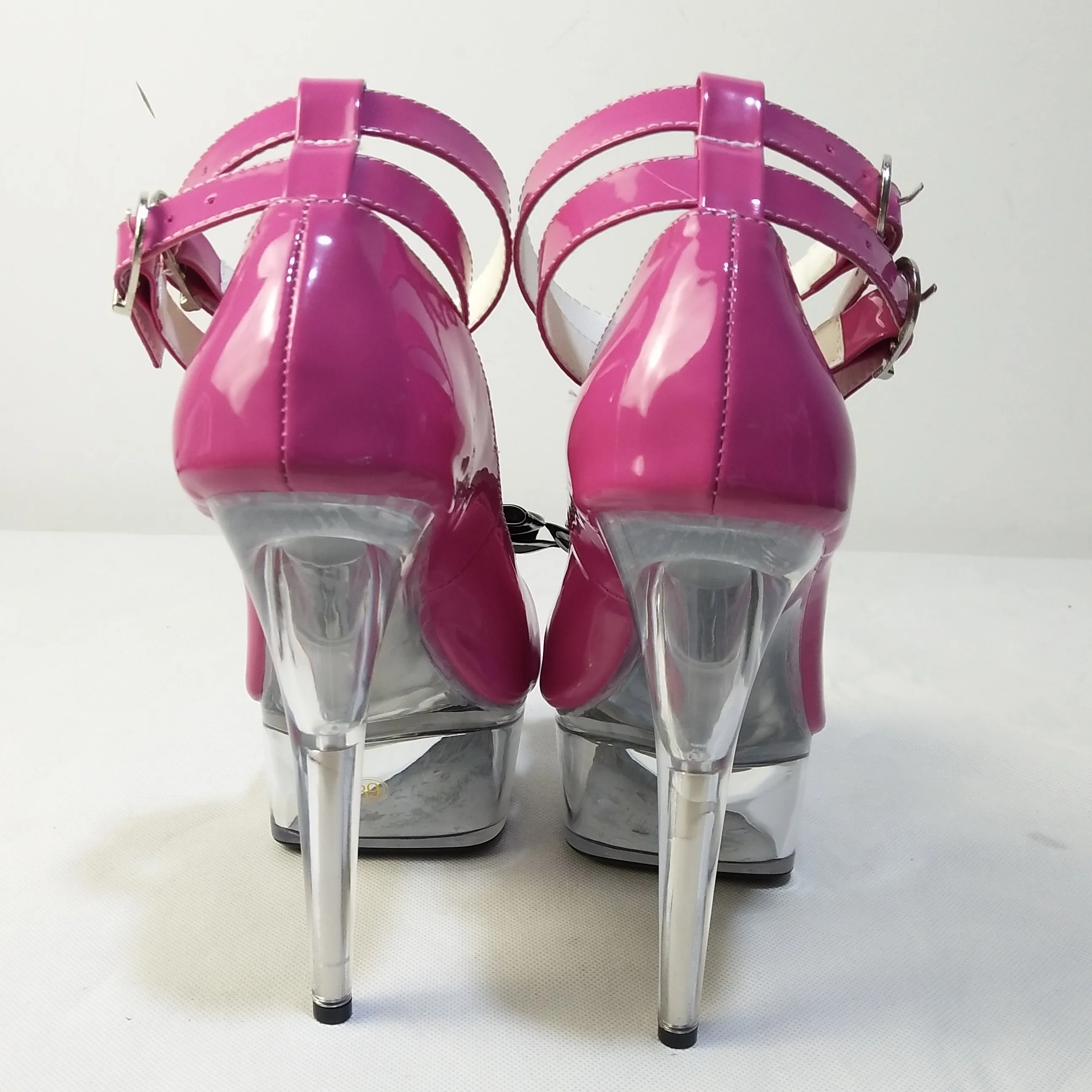 15cm stiletto nightclub heels, bowknot decoration, crystal soles, sexy heels dance shoes