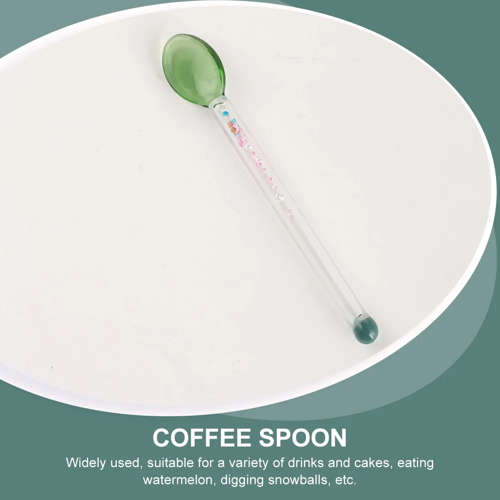 

4pcs Premium Glass Dessert Spoons High-Temperature Resistant Transparent Creative Coffee Stirring Spoons For Drinks Cakes Party