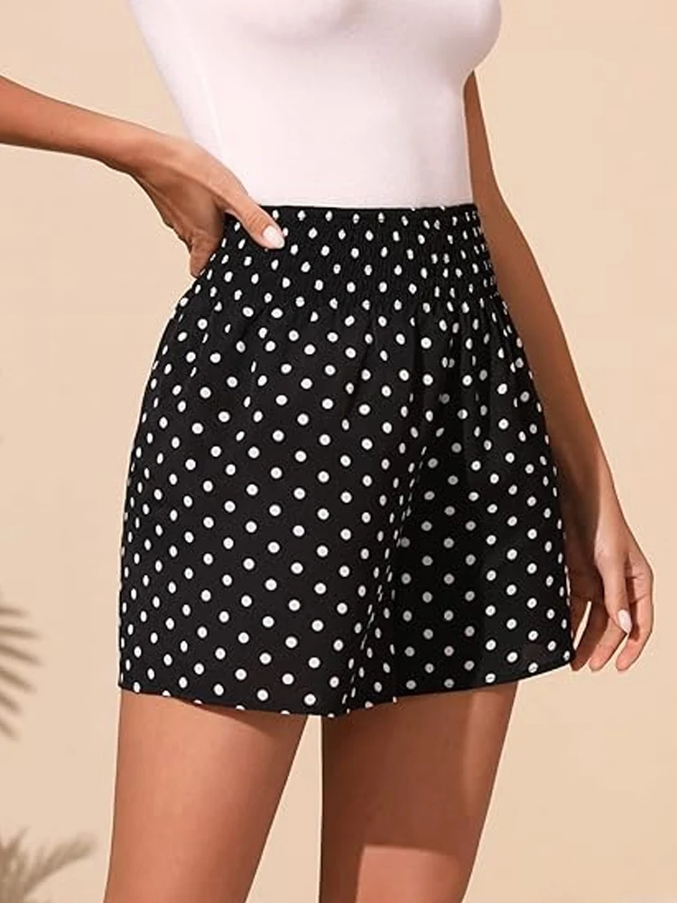 2024 Summer Black Polka Dot Comfort Short Women\'s Fashion Hot Shorts