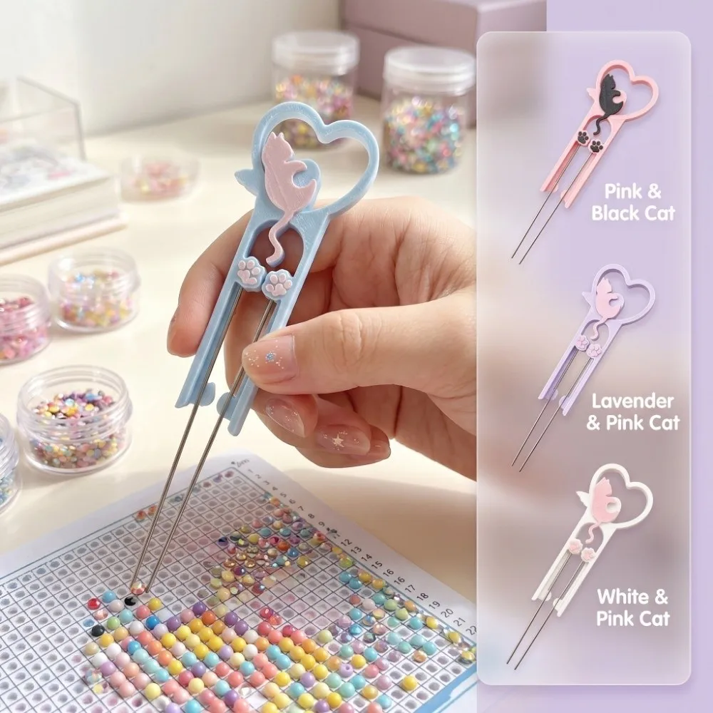 Cat Perler Bead Placement Pen High Quality Convenience Fuse Bead Double Needle Tool Multifunctional Long Bead Picker Tweezers