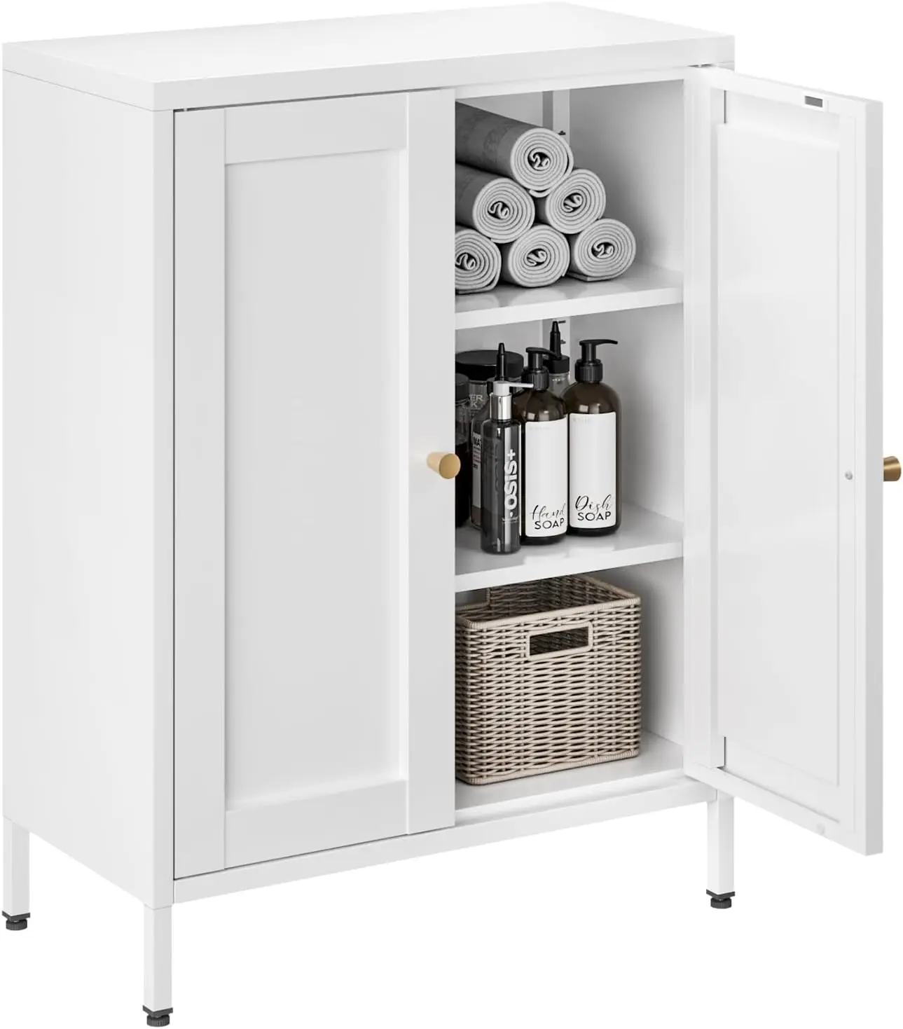 Metal Bathroom Floor Storage Cabinet, Small Storage Sideboard with, Living Room, Customized