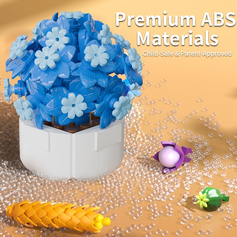 Klocki konstrukcyjne KAVO w doniczkach, sukulenty, edukacyjne zabawki do samodzielnego montażu, dekoracje, kreatywne zestawy klocków, prezent dla dzieci