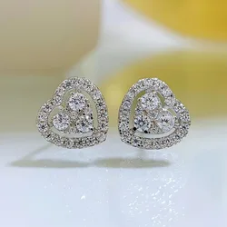 2022 new s925 silver European and American fashion personality love earrings imported high carbon diamonds