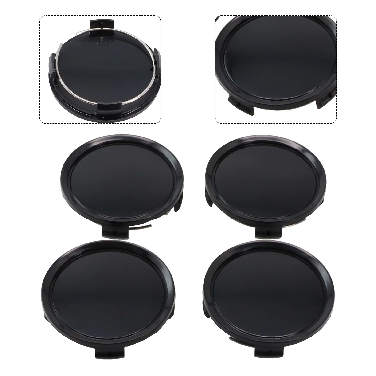 4Pcs Car Wheels Center Cap Universal ABS Vehicle Tyre Tire Rim Cover Hubcap Black Car Wheel Rims Center Hubcap Cap Cover 75mm