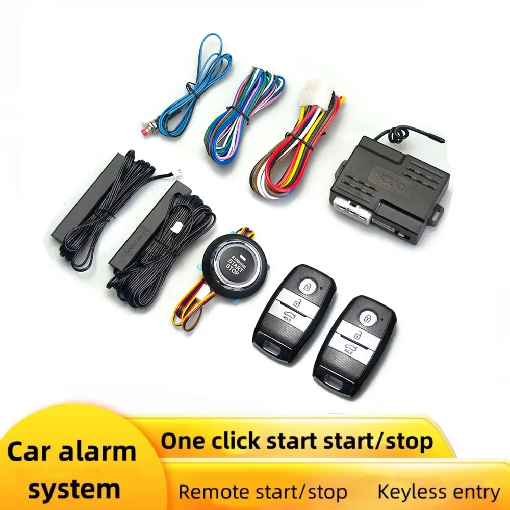 

Car Alarm Remote Control PKE Car Keyless Entry Engine Start Alarm System Push Button Remote Starter Stop Auto