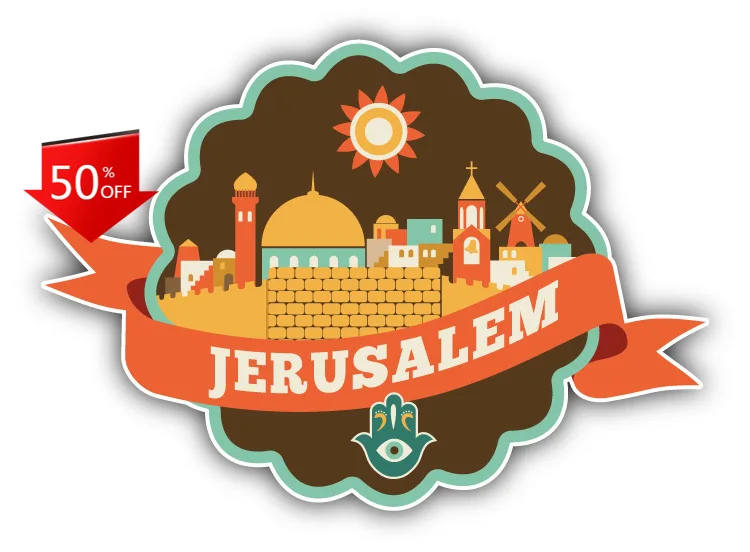 

Jerusalem City Israel Travel Unique Car Laptop Window Bumper Waterproof Vinyl Decal Gift Retro Funny Funny Unique Retro