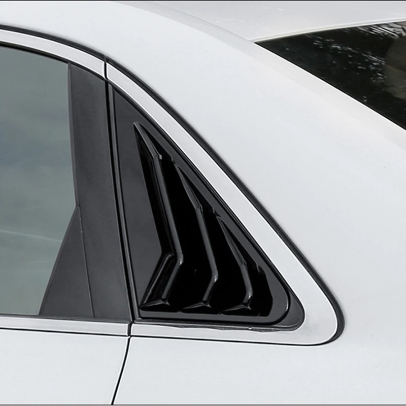 For Audi 17 - 20 A4 B9 Car Rear Window Triangular Shutters Blind Shades Louver Frame Glass Sill Molding Cover Sticker Trim