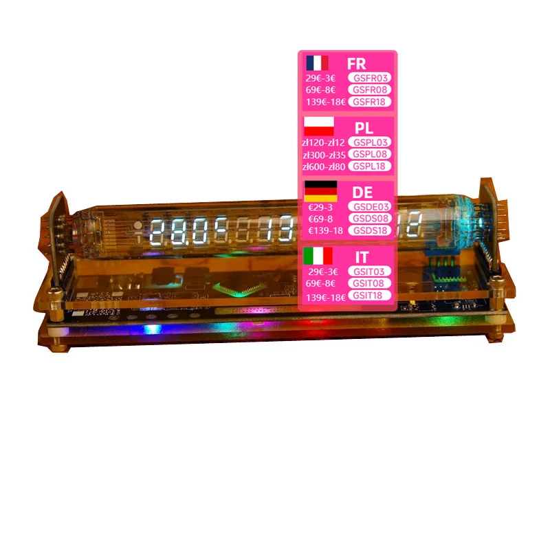 

Glow fluorescent tube iv27 clock cyberpunk retro technology table with esports desktop VFD