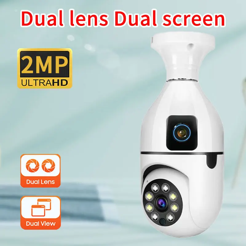 

Light Bulb IP Camera 1080P HD Display 360-degree Motion Tracking Alarm Color Night Vision Wireless Wifi Indoor Security Webcam