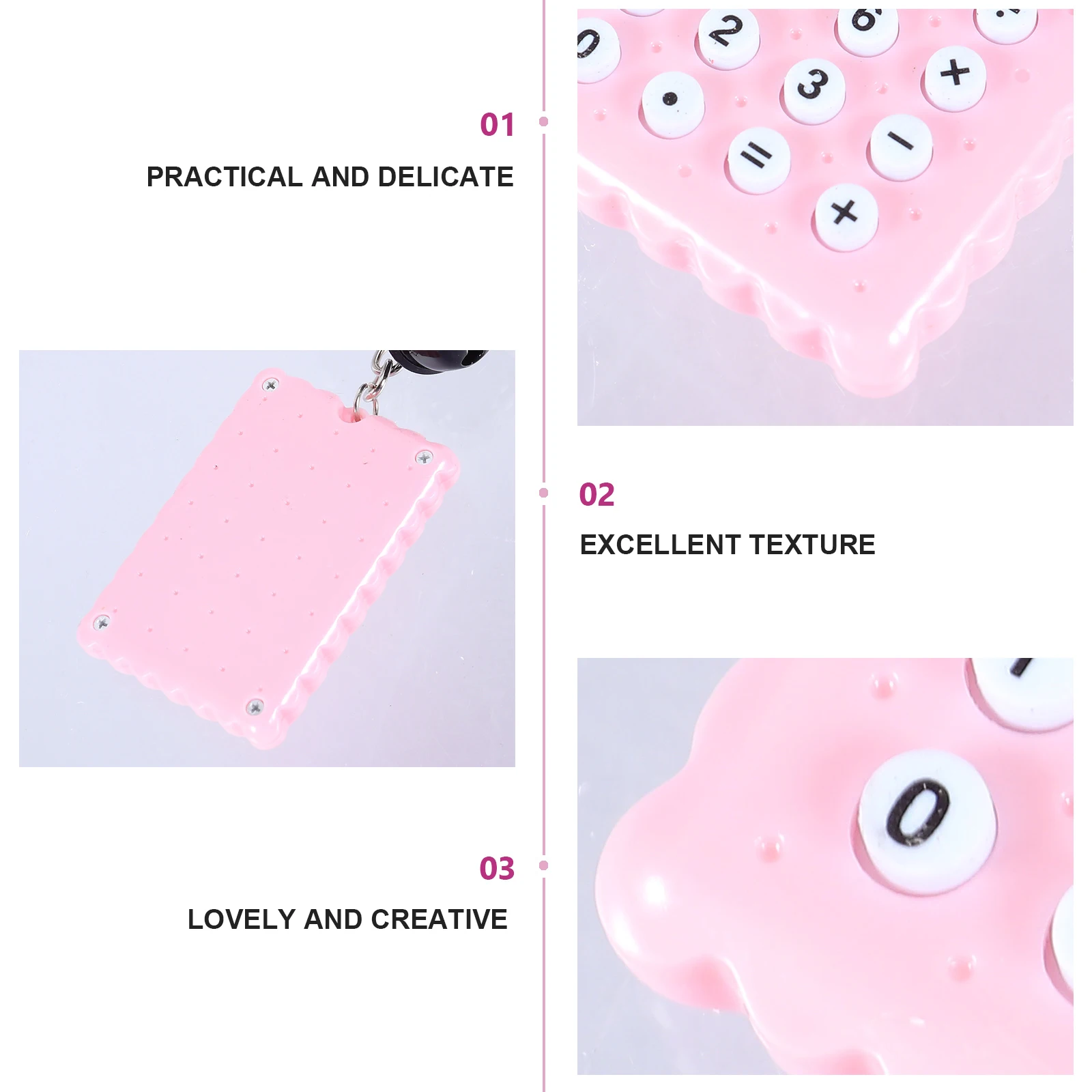 

Mini Calculator Portable Candy Color Number Student Pocket PVC Keychain Kids Pink Cartoon Shape Arithmetic Problem