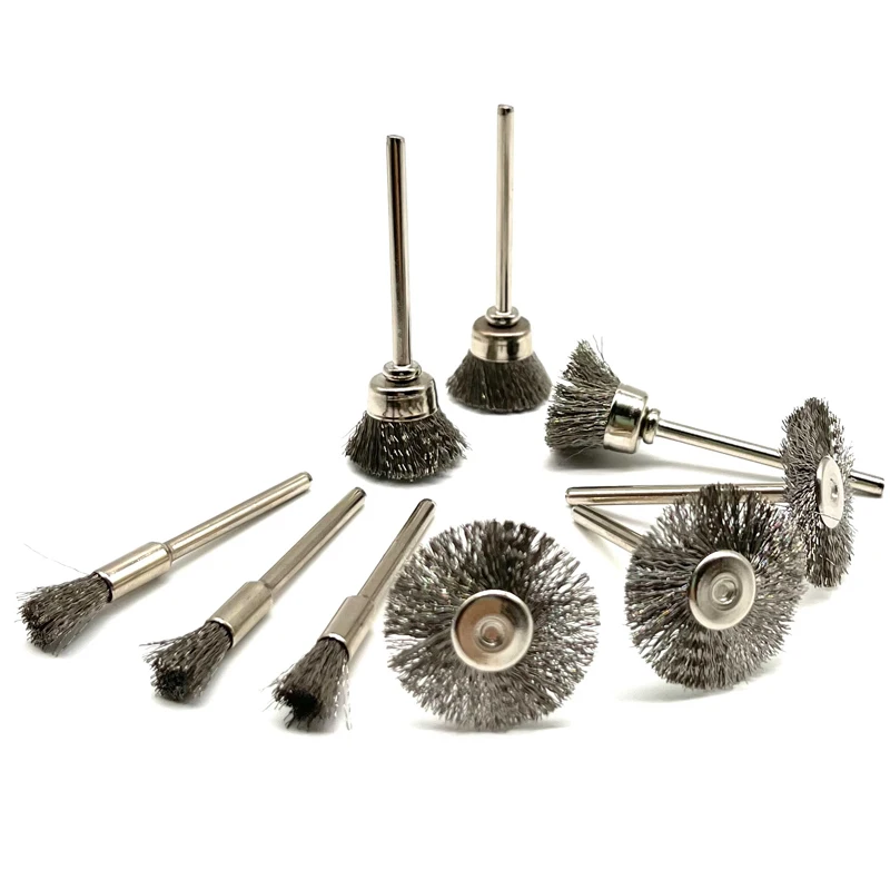 24Pcs Brass Brush Steel Wire Wheels Brushes Drill Rotary Tools Polishing for Dremel Rotary Tools Metal Rust Removal Brush Set